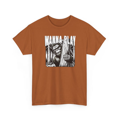 Bigfoot “Wanna Play” Tee – Cryptid Horror Graphic Shirt