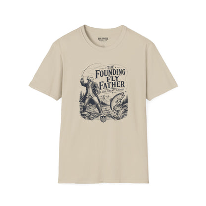 Patriotic Fly Fishing Graphic Tee - The Founding Fly Father T-Shirt | Fly Fishing Shirt | Life, Liberty & Trout