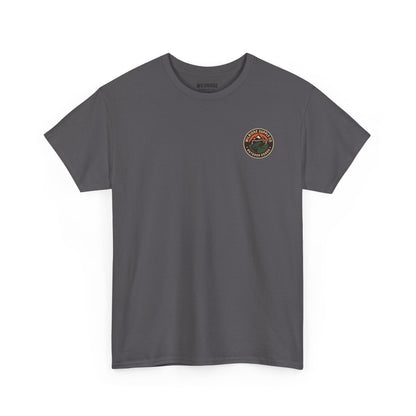 Wildridge Supply Co. “Campfire Coffee” T-Shirt – Retro Mug & Pine Tree Graphic | Outdoor Lifestyle Tee