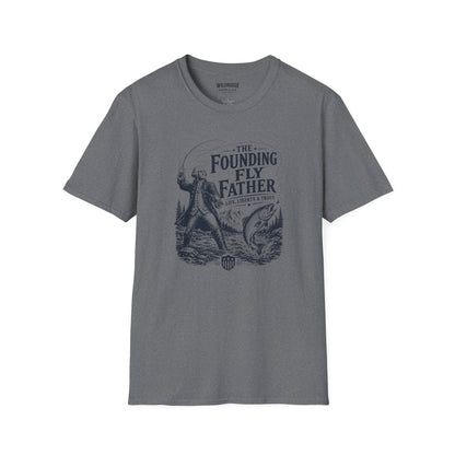 Patriotic Fly Fishing Graphic Tee - The Founding Fly Father T-Shirt | Fly Fishing Shirt | Life, Liberty & Trout