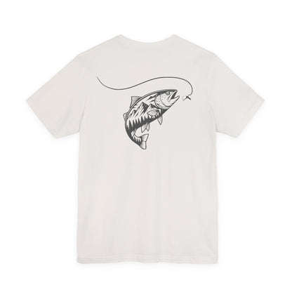 Fly Fisherman & Trout Line Art T-Shirt – Minimal Outdoor Fishing Tee | Wildridge Supply Co.
