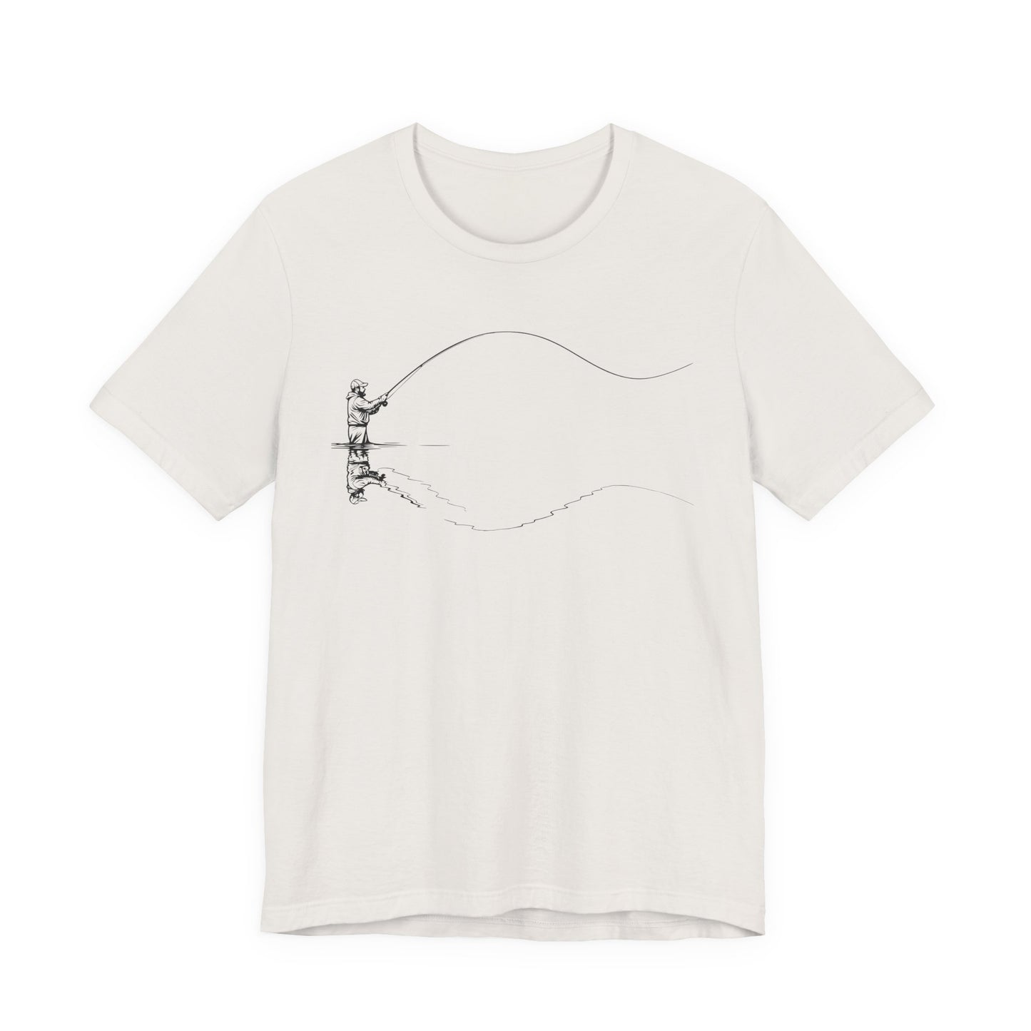 Fly Fisherman & Trout Line Art T-Shirt – Minimal Outdoor Fishing Tee | Wildridge Supply Co.