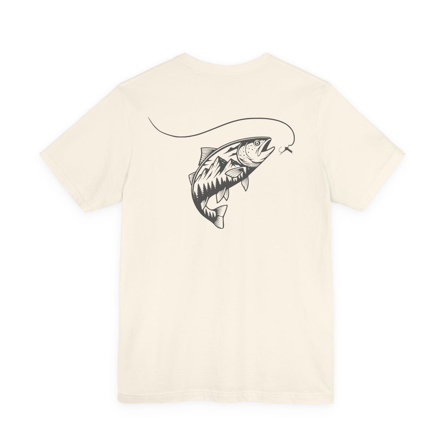 Fly Fisherman & Trout Line Art T-Shirt – Minimal Outdoor Fishing Tee | Wildridge Supply Co.