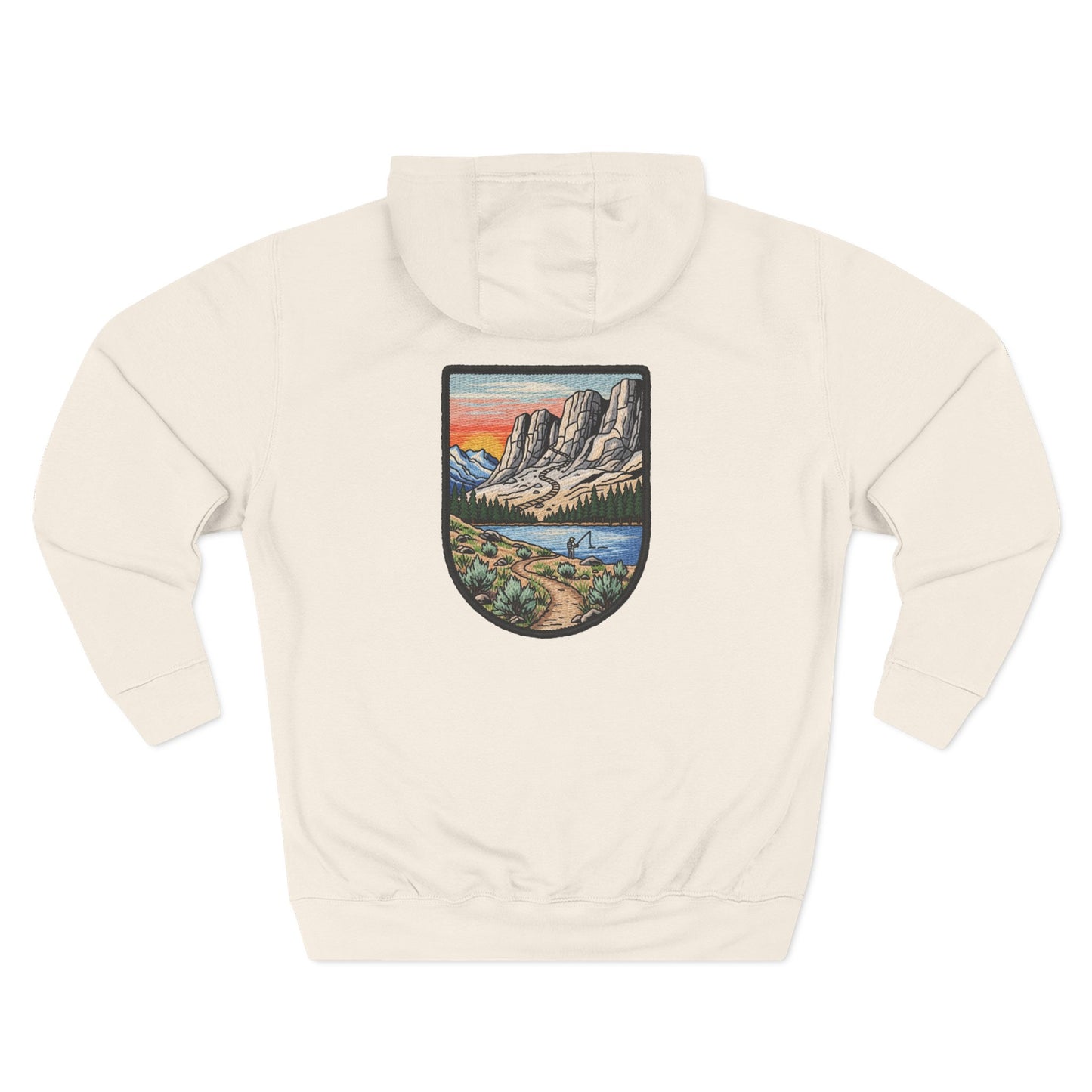 Adventure Landscape Hoodie Mountain Lake Patch Graphic