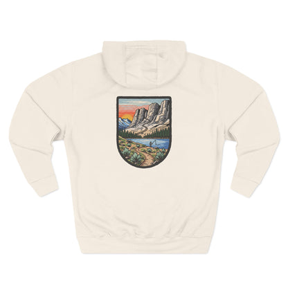 Adventure Landscape Hoodie Mountain Lake Patch Graphic