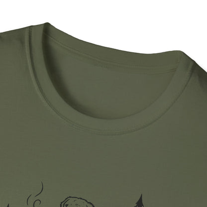 Camping Dog T-Shirt — "Cold Nose, Warm Fire, Good Dog" Graphic Tee