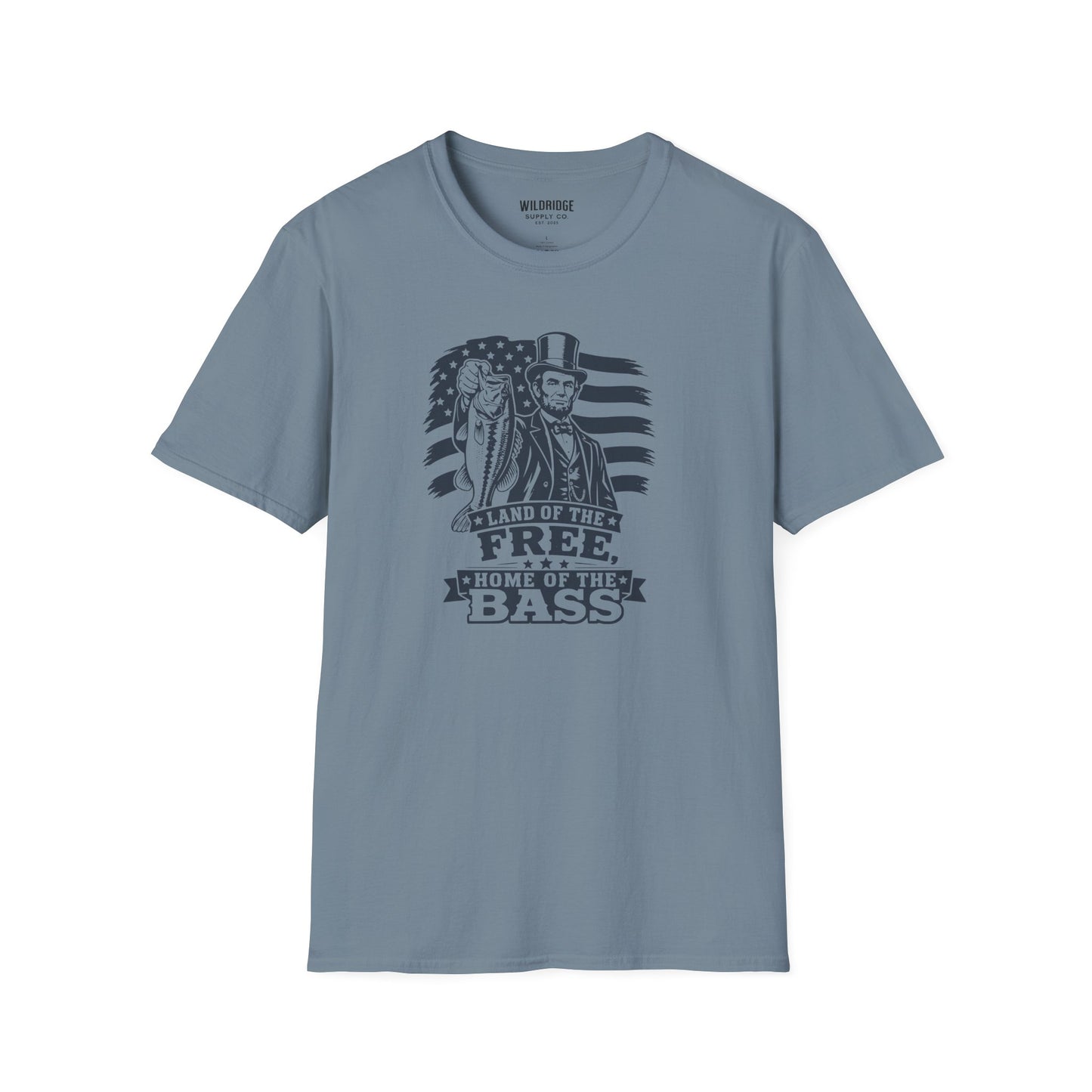"Land of the Free, Home of the Bass" Patriotic Fishing Tee