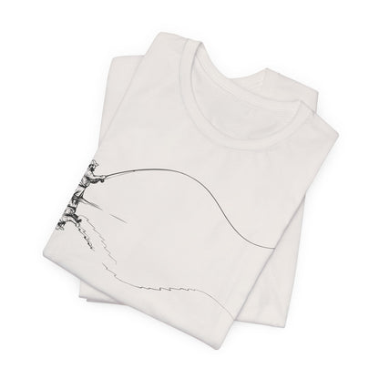 Fly Fisherman & Trout Line Art T-Shirt – Minimal Outdoor Fishing Tee | Wildridge Supply Co.