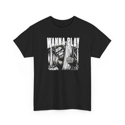 Bigfoot “Wanna Play” Tee – Cryptid Horror Graphic Shirt