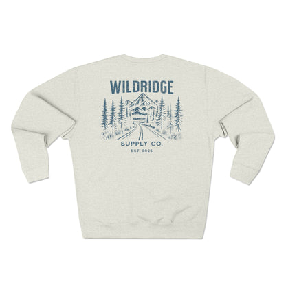 Wildridge Supply Co. Mountain Trail Crewneck – Minimalist Outdoor Graphic Sweatshirt