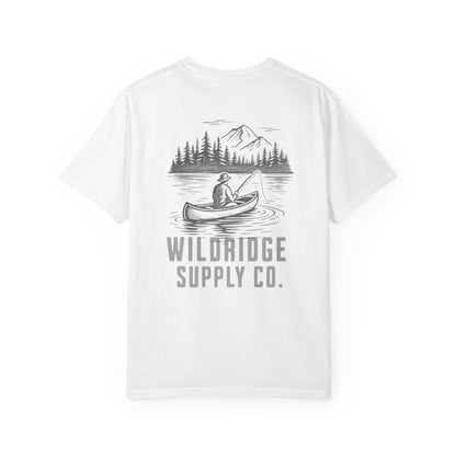 Wildridge Supply Co. Comfort Colors Outdoor Graphic Tee – Canoe & Mountain Fishing Scene