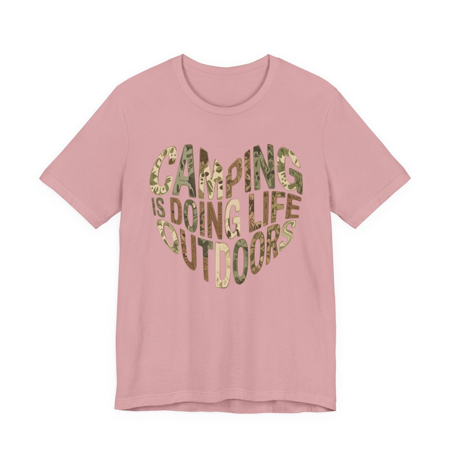 Camping Is Doing Life Outdoors T-Shirt – Camo Print Nature Lover Tee