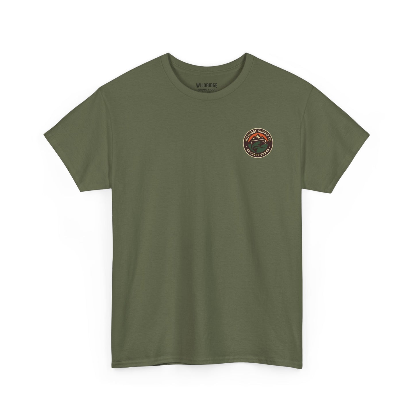 Wildridge Supply Co. “Campfire Coffee” T-Shirt – Retro Mug & Pine Tree Graphic | Outdoor Lifestyle Tee