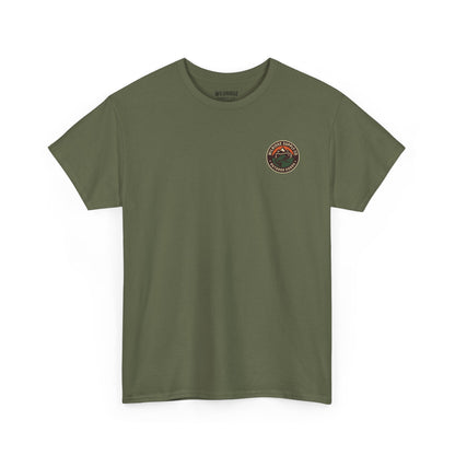 Wildridge Supply Co. “Campfire Coffee” T-Shirt – Retro Mug & Pine Tree Graphic | Outdoor Lifestyle Tee
