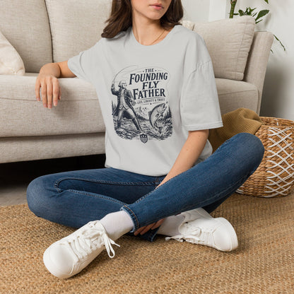 Patriotic Fly Fishing Graphic Tee - The Founding Fly Father T-Shirt | Fly Fishing Shirt | Life, Liberty & Trout