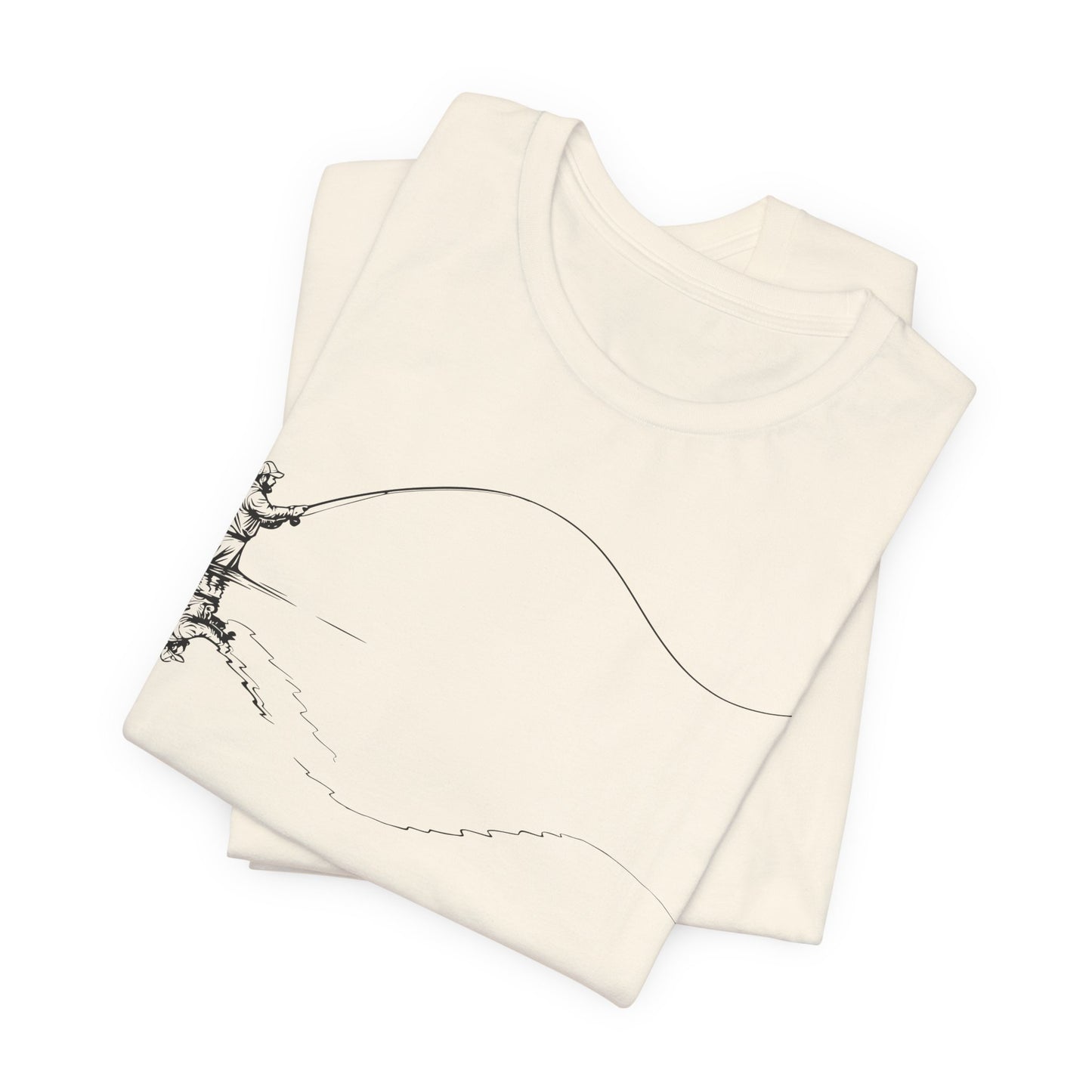Fly Fisherman & Trout Line Art T-Shirt – Minimal Outdoor Fishing Tee | Wildridge Supply Co.