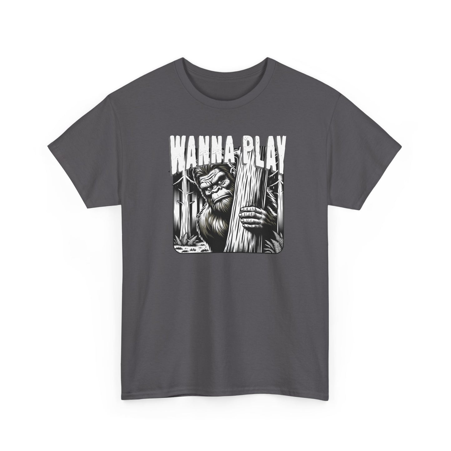 Bigfoot “Wanna Play” Tee – Cryptid Horror Graphic Shirt