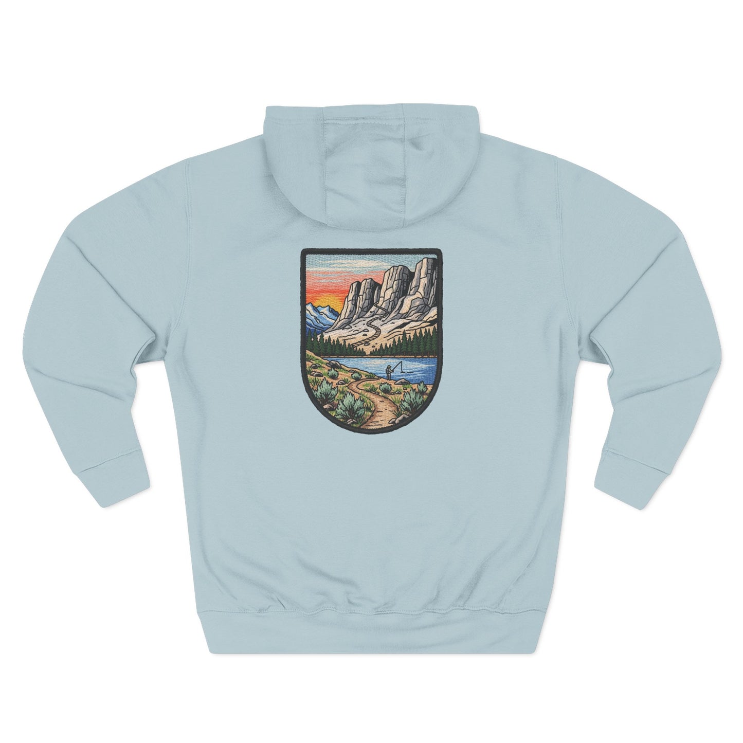 Adventure Landscape Hoodie Mountain Lake Patch Graphic