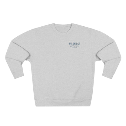 Wildridge Supply Co. Mountain Trail Crewneck – Minimalist Outdoor Graphic Sweatshirt