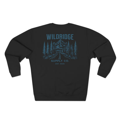Wildridge Supply Co. Mountain Trail Crewneck – Minimalist Outdoor Graphic Sweatshirt