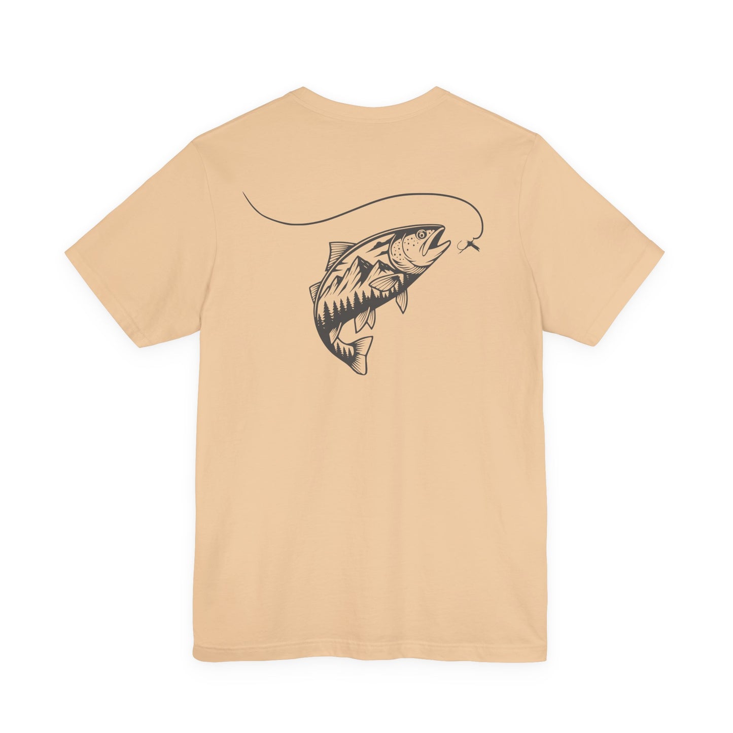 Fly Fisherman & Trout Line Art T-Shirt – Minimal Outdoor Fishing Tee | Wildridge Supply Co.