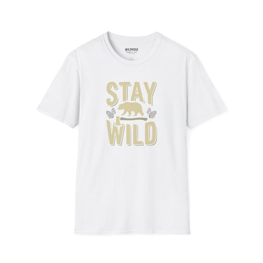 Stay Wild Bear T-Shirt Vintage Nature Graphic Tee for Outdoor Lovers