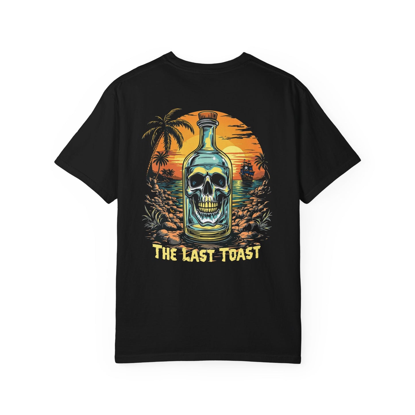 Skull Sunset T-Shirt, Pirate Bottle Beach Shirt