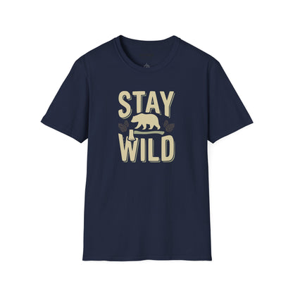 Stay Wild Bear T-Shirt Vintage Nature Graphic Tee for Outdoor Lovers