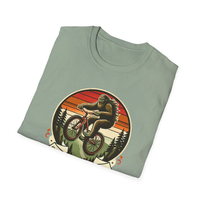 Squatch & Roll - Bigfoot Mountain Bike T-Shirt Retro MTB Adventure Tee