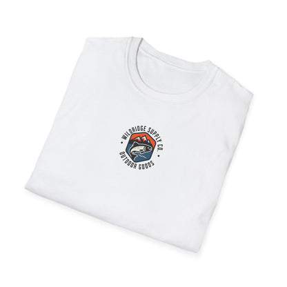 Fishing Unisex Softstyle T-Shirt with Alaskan Seaplane Design - Fly in Cast Out