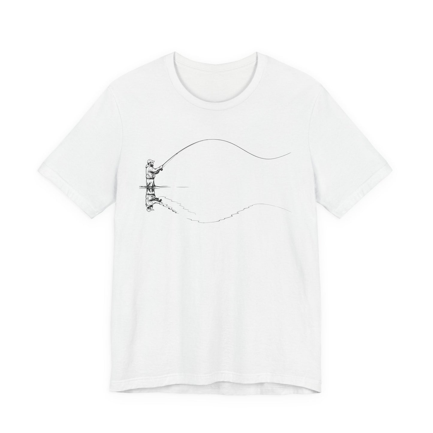 Fly Fisherman & Trout Line Art T-Shirt – Minimal Outdoor Fishing Tee | Wildridge Supply Co.