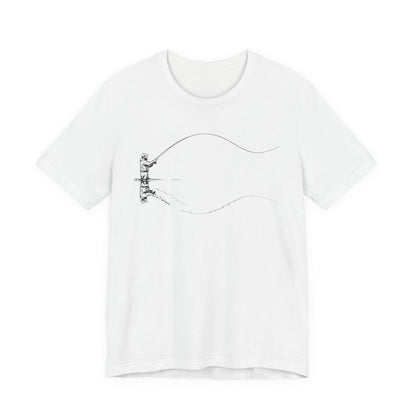 Fly Fisherman & Trout Line Art T-Shirt – Minimal Outdoor Fishing Tee | Wildridge Supply Co.