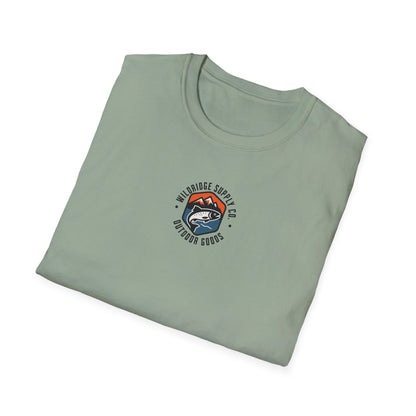 Fishing Unisex Softstyle T-Shirt with Alaskan Seaplane Design - Fly in Cast Out