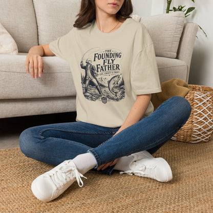 Patriotic Fly Fishing Graphic Tee - The Founding Fly Father T-Shirt | Fly Fishing Shirt | Life, Liberty & Trout