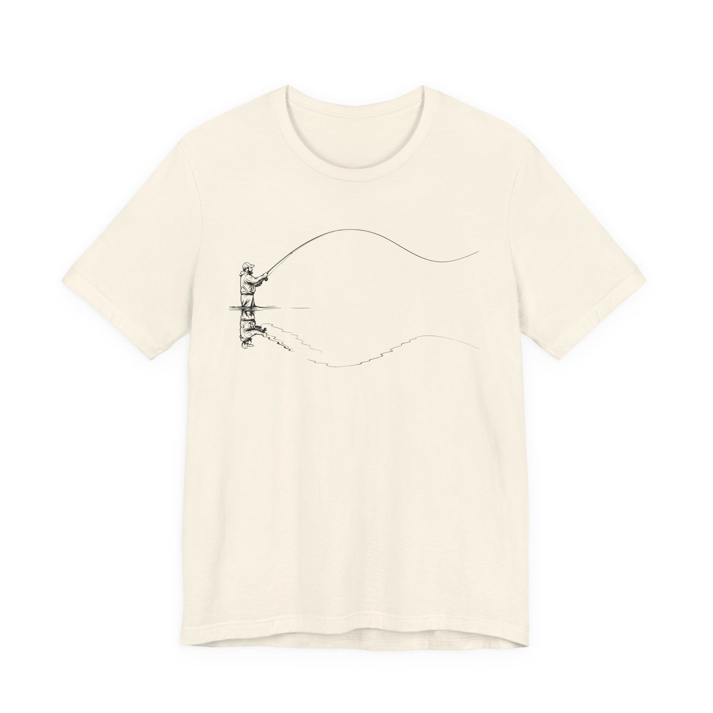 Fly Fisherman & Trout Line Art T-Shirt – Minimal Outdoor Fishing Tee | Wildridge Supply Co.