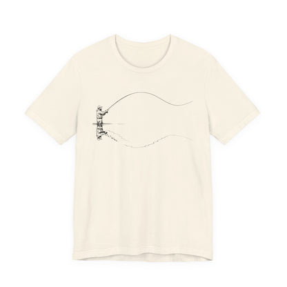 Fly Fisherman & Trout Line Art T-Shirt – Minimal Outdoor Fishing Tee | Wildridge Supply Co.