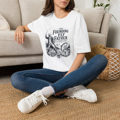 Patriotic Fly Fishing Graphic Tee - The Founding Fly Father T-Shirt | Fly Fishing Shirt | Life, Liberty & Trout