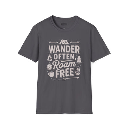 Wander Often, Roam Free Camping T‑Shirt