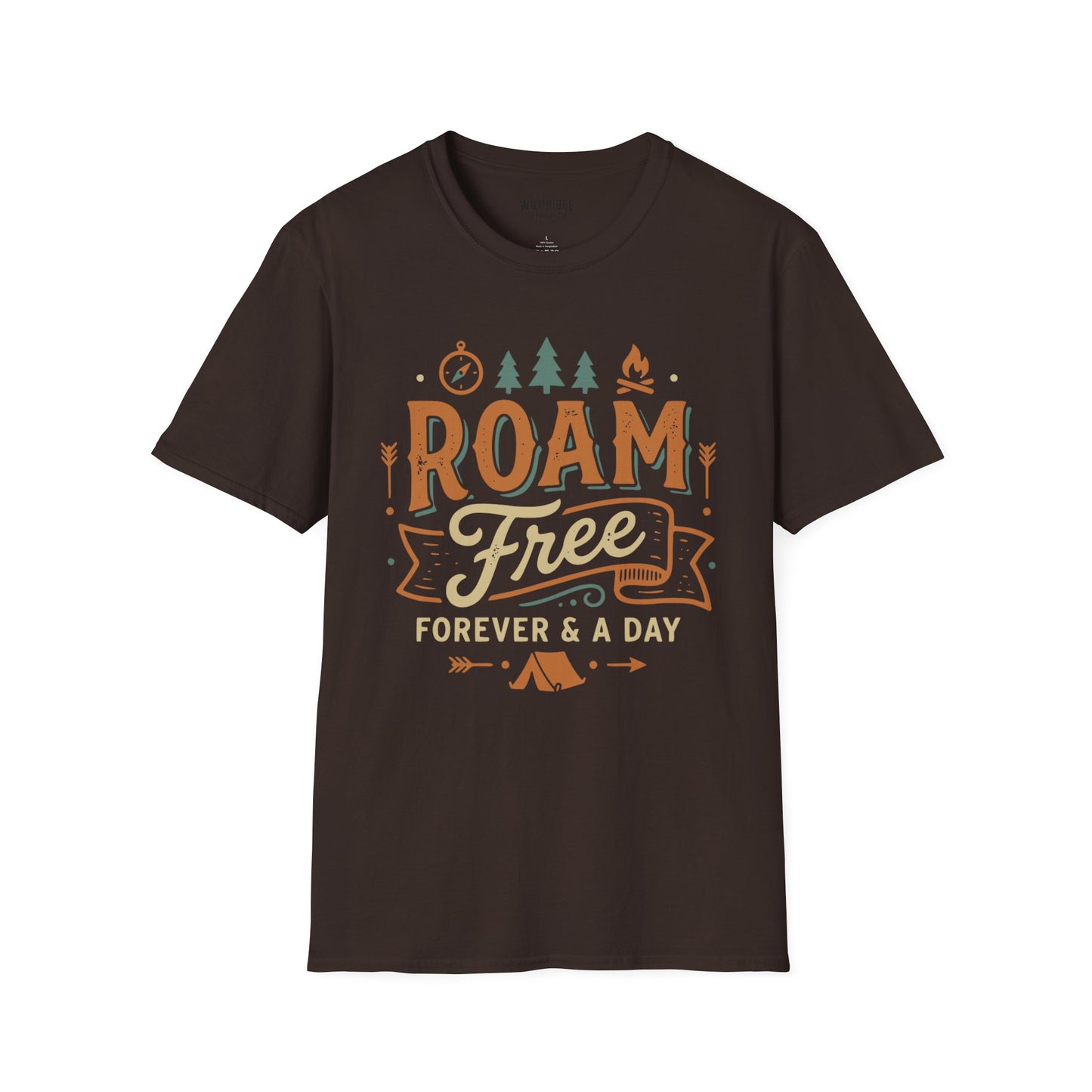 Roam Free T-Shirt Outdoor Camping Adventure Tee (“Roam Free Forever & A Day”)