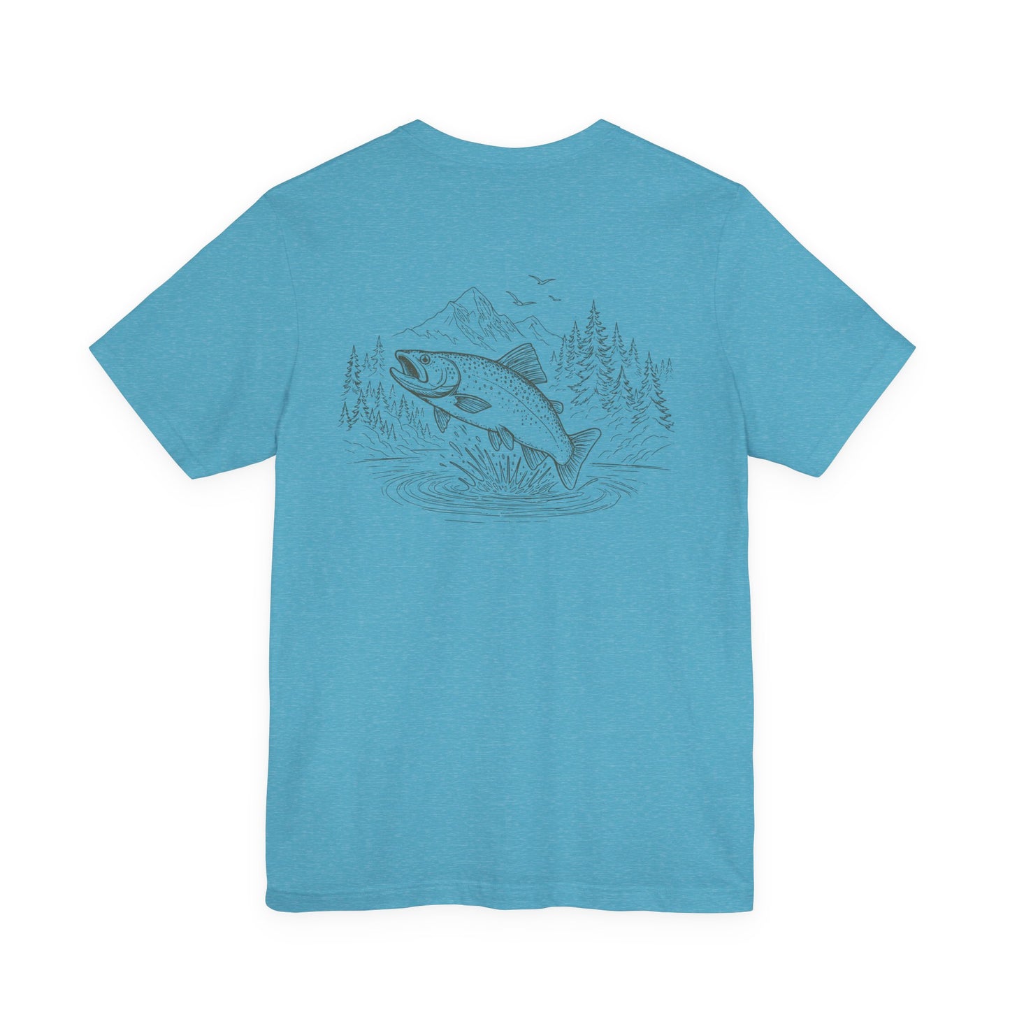 Trout Fishing T-Shirt | Mountain Lake Outdoor Tee Fly Fishing Graphic Shirt for Anglers
