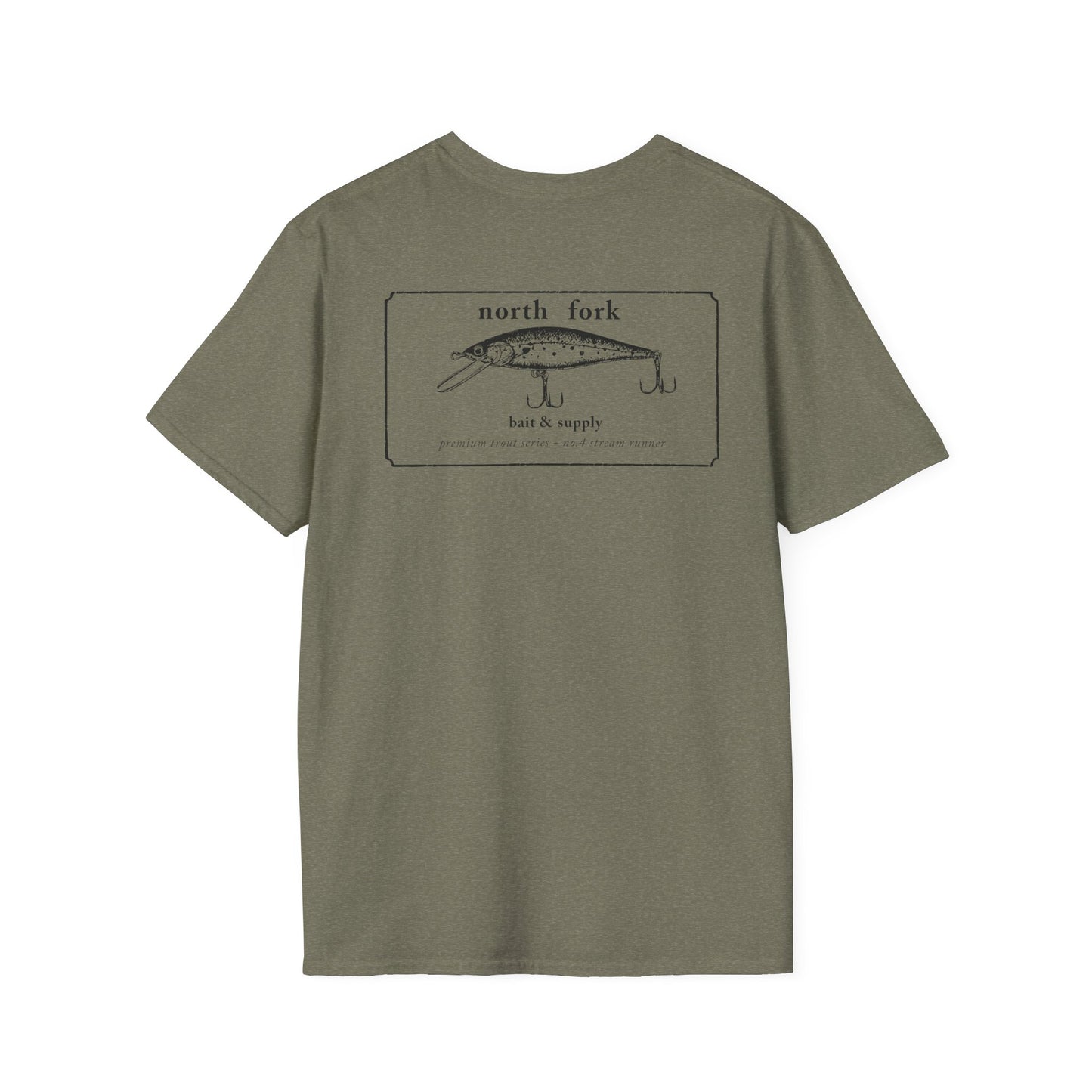 North Fork trout shirt mockup in alternate color