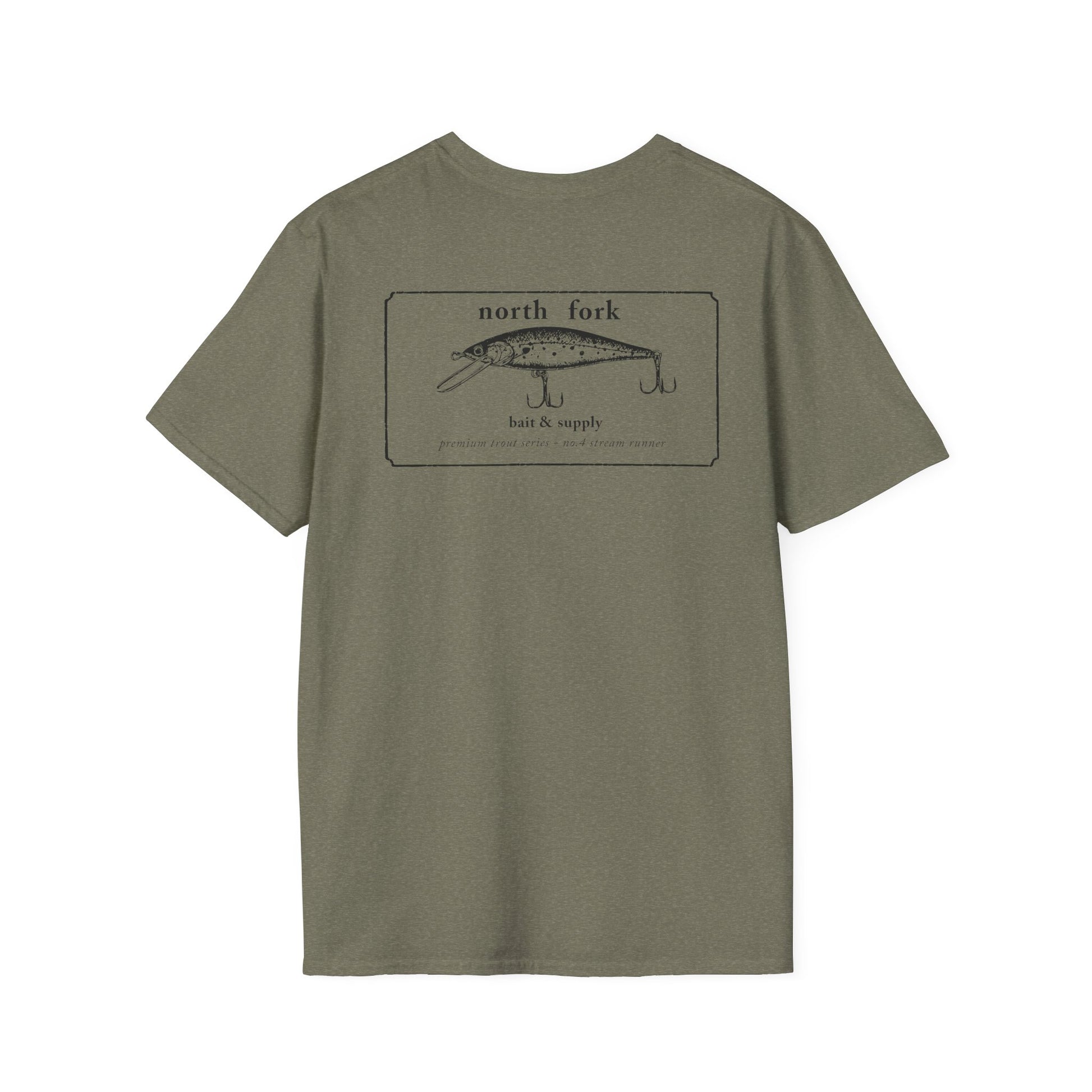 North Fork trout shirt mockup in alternate color