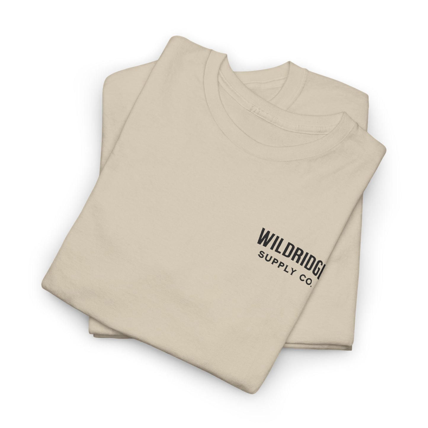 folded natural bass fishing t-shirt with front chest logo