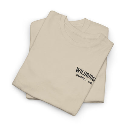 folded natural bass fishing t-shirt with front chest logo