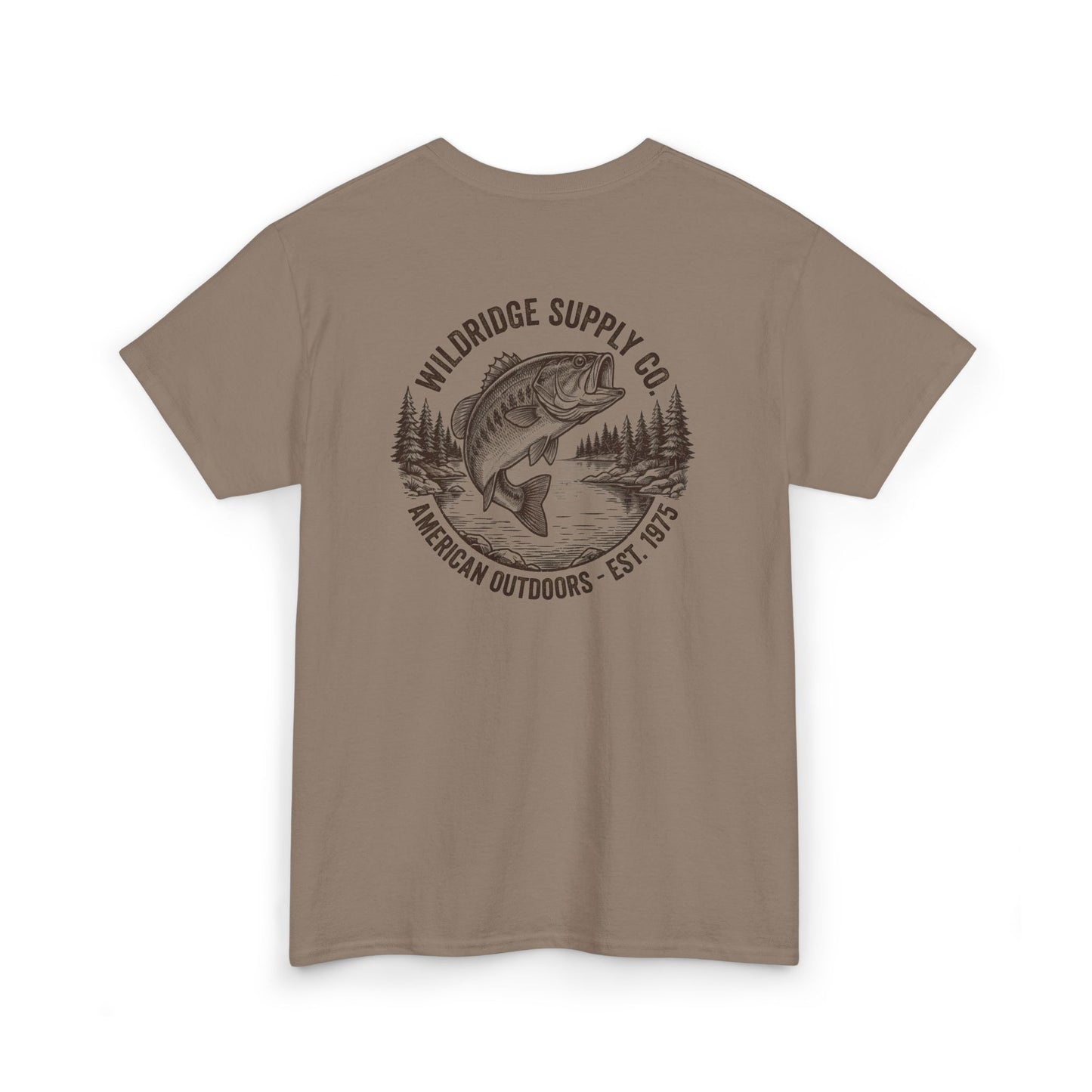 brown savana bass fishing shirt back graphic
