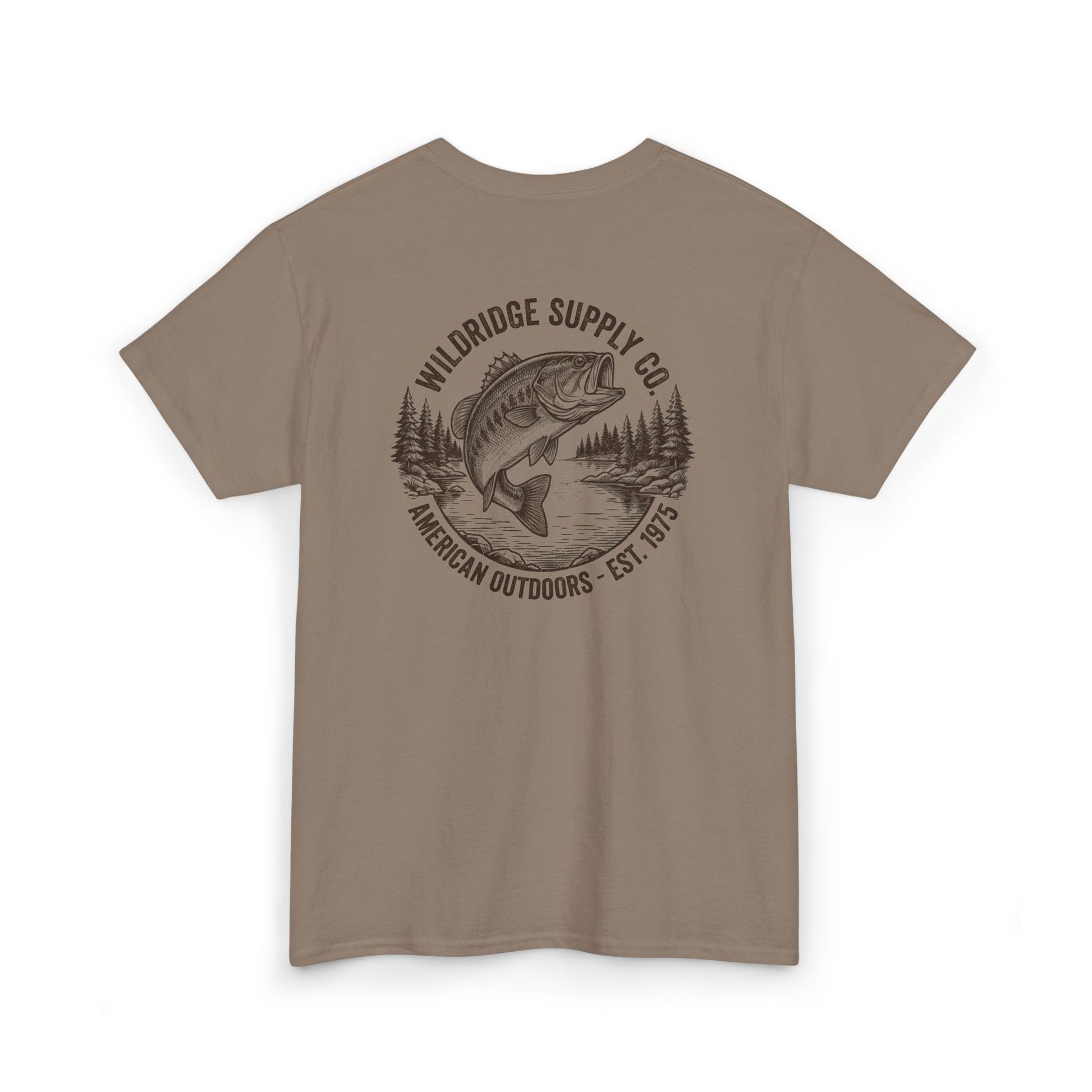 brown savana bass fishing shirt back graphic
