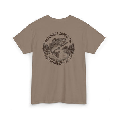 brown savana bass fishing shirt back graphic
