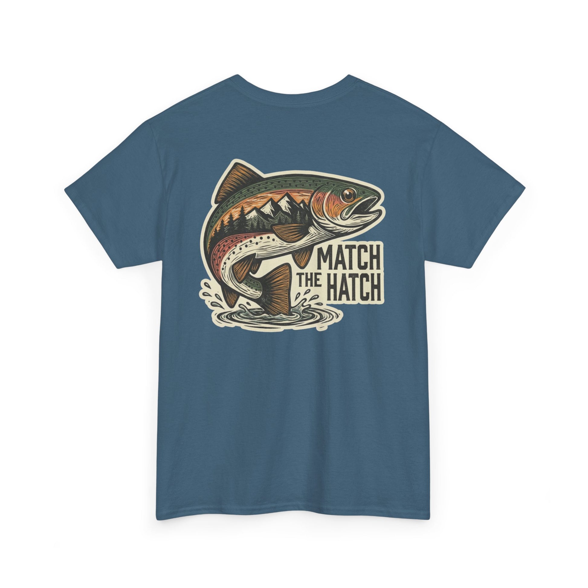 Blue match the hatch fly-fishing T-shirt