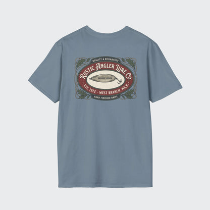 Rustic Angler lure graphic tee lifestyle back view