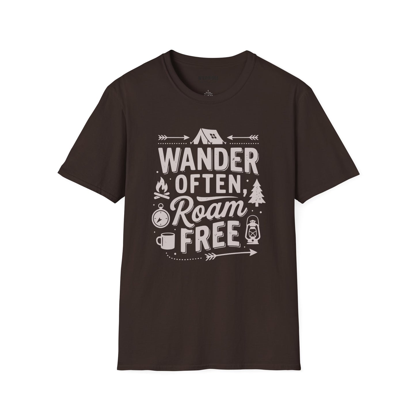 Brown outdoor camping shirt wander often tee